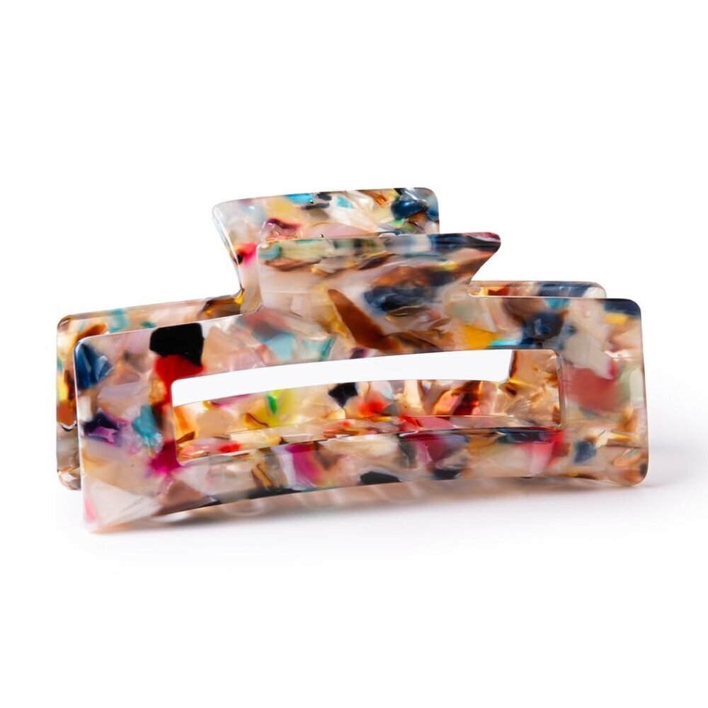 Large Recycled Confetti Claw Clip Gentle Hold All Hair Types Compact